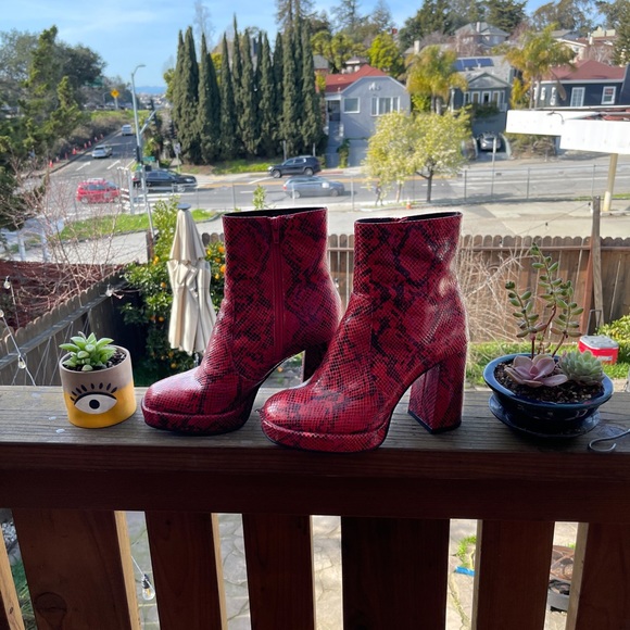Naked Wolfe Shoes - Naked Wolfe Red Snake Leather Boot from 2018 - Impossible to find!!!